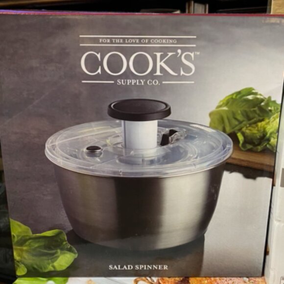 Cook's large stainless steel salad spinner.  ( new with box) - Picture 1 of 11